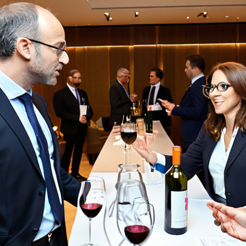 Home 6 ** A sophisticated Parisian networking event filled with sharply dressed professionals (lawyers, inventors, entrepreneurs) in a modern, bright conference room. Soft, diffused lighting. Focus on people engaging in animated conversation with glasses of wine and exchanging business cards. The INPI (Institut National de la Propriété Industrielle) logo is subtly visible in the background. The overall feeling should be one of exclusivity and opportunity.
**