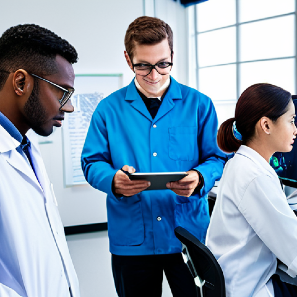 **
"A team of diverse engineers in a bright, modern laboratory, fully clothed in appropriate lab attire, working on a complex robotic arm, surrounded by computer screens displaying code and schematics, safe for work, perfect anatomy, correct proportions, professional photograph, family-friendly, high quality, appropriate content. The focus is on innovation and collaboration."
**