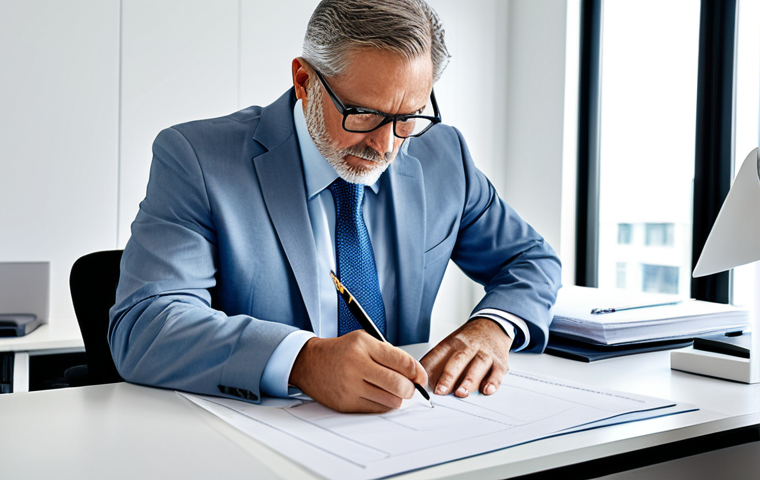 **
A legal professional meticulously drafting patent claims in a bright, modern office. Fully clothed, appropriate attire, safe for work, professional setting, perfect anatomy, natural proportions, high resolution, clean background.
**