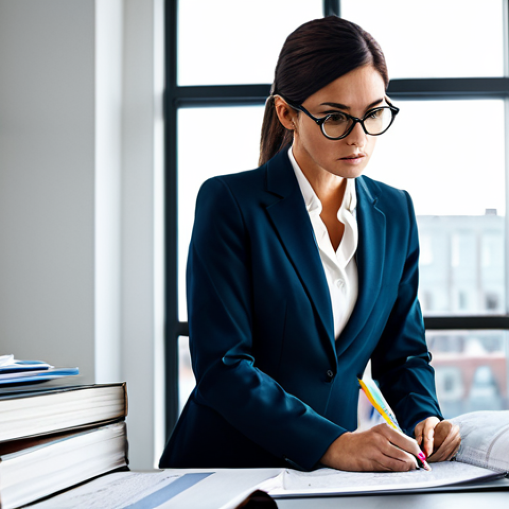 변리사로서의 일상 브이로그 - The Innovation Detective**

"A dedicated female patent attorney in her late 30s, surrounded by stack...