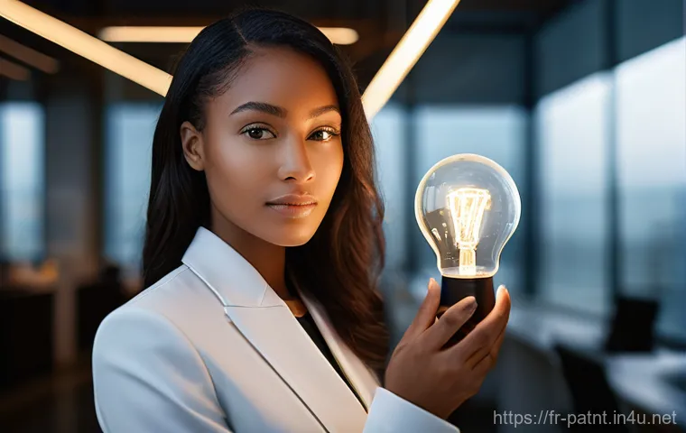 변리사와 지재권 분쟁 해결 사례 - **Prompt 1: The Entrepreneur's Protected Vision**
A young, diverse female entrepreneur, in her l...