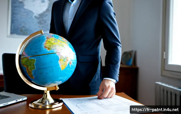 변리사로서의 글로벌 시장 진출 - Photorealistic international patent attorney working in a bright Paris office, elegant French profes...