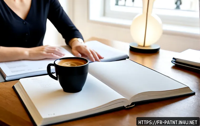 변리사로서의 지속적인 학습 - Photorealistic French intellectual property attorney engaged in continuing education at a refined ho...